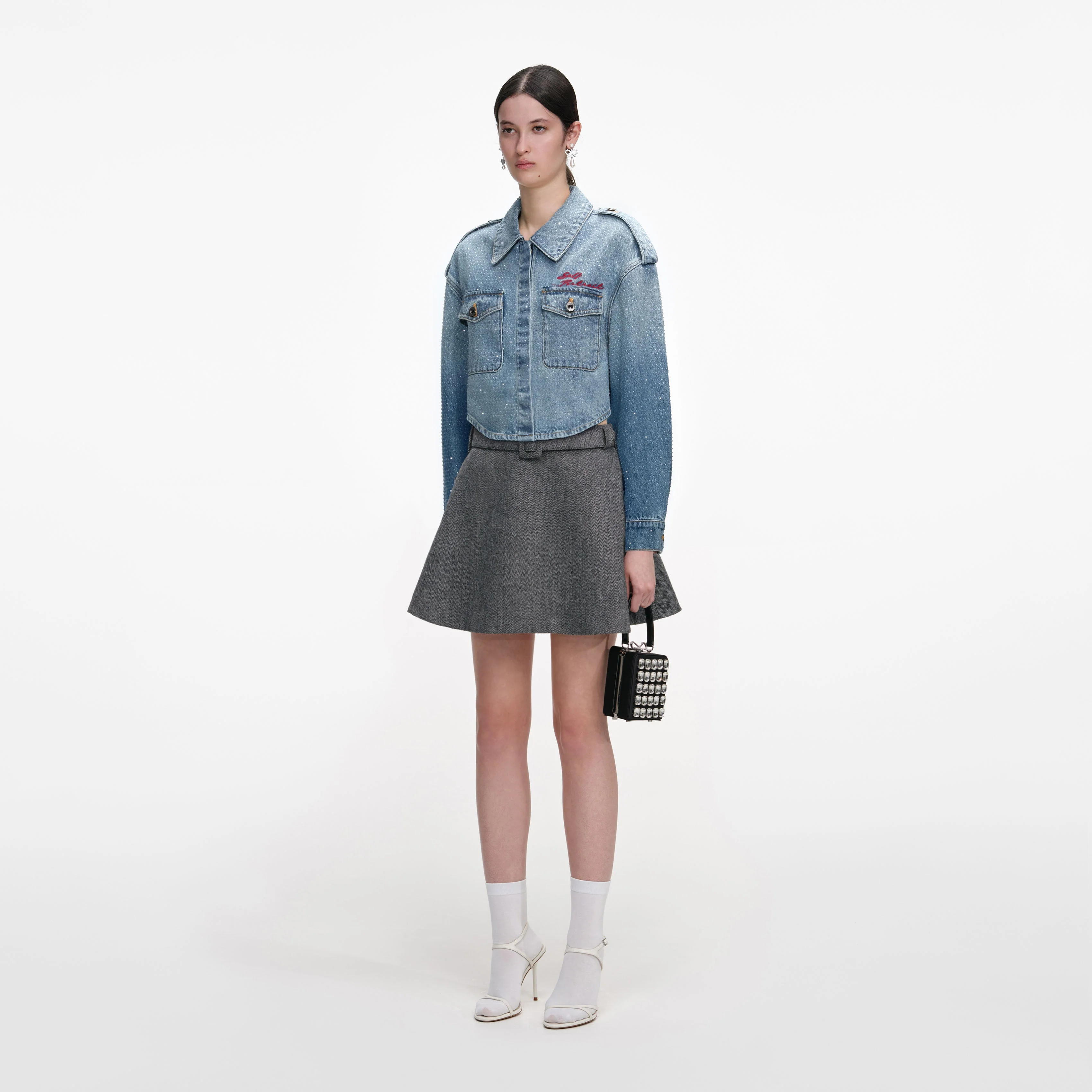 Rhinestone Denim Shirt - Image 2