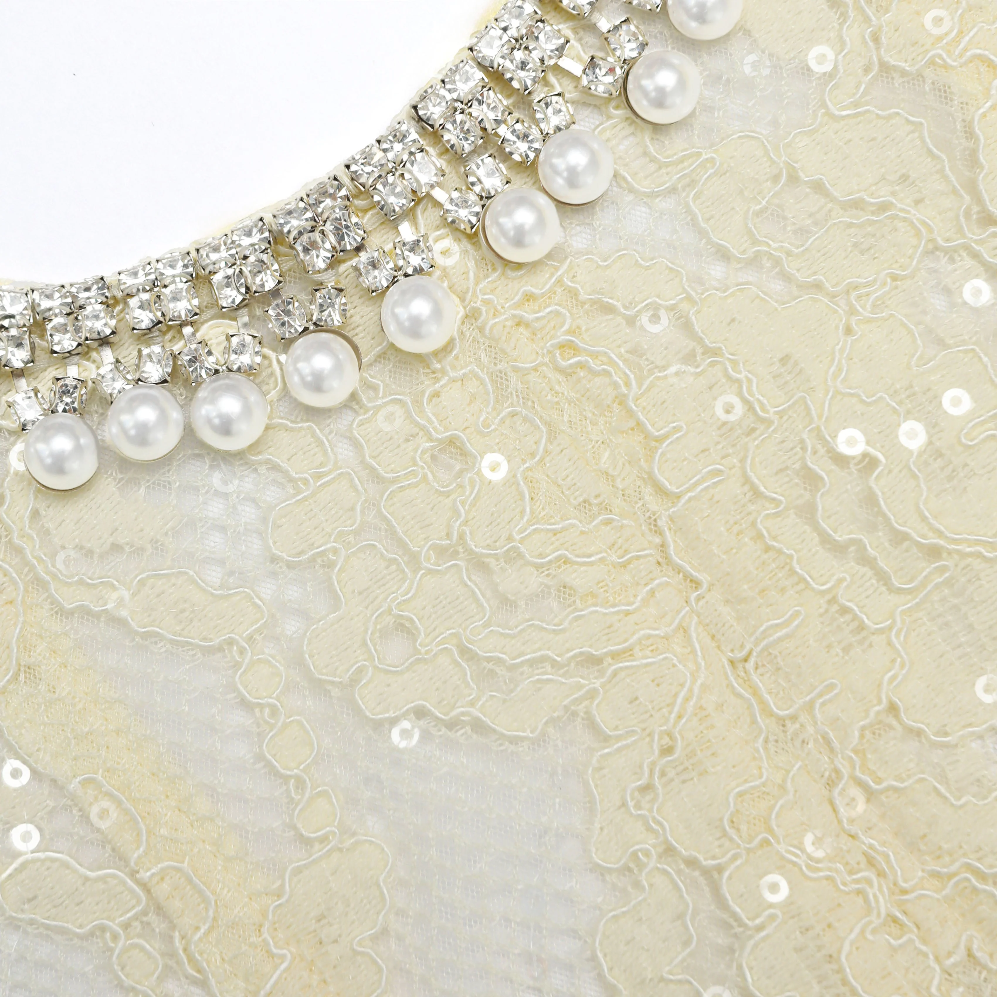 Yellow Lace Embellished Midi Dress - Image 5