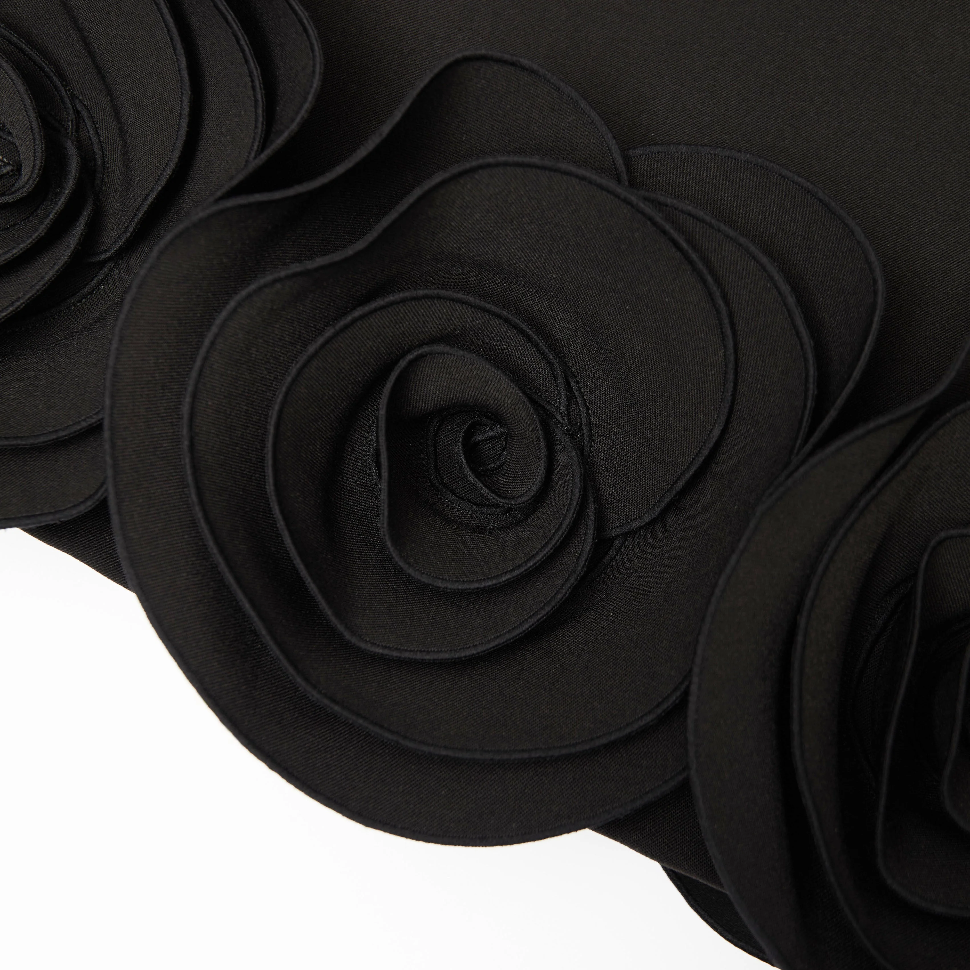 Black Crepe 3D Flower Mini Dress - Image 5