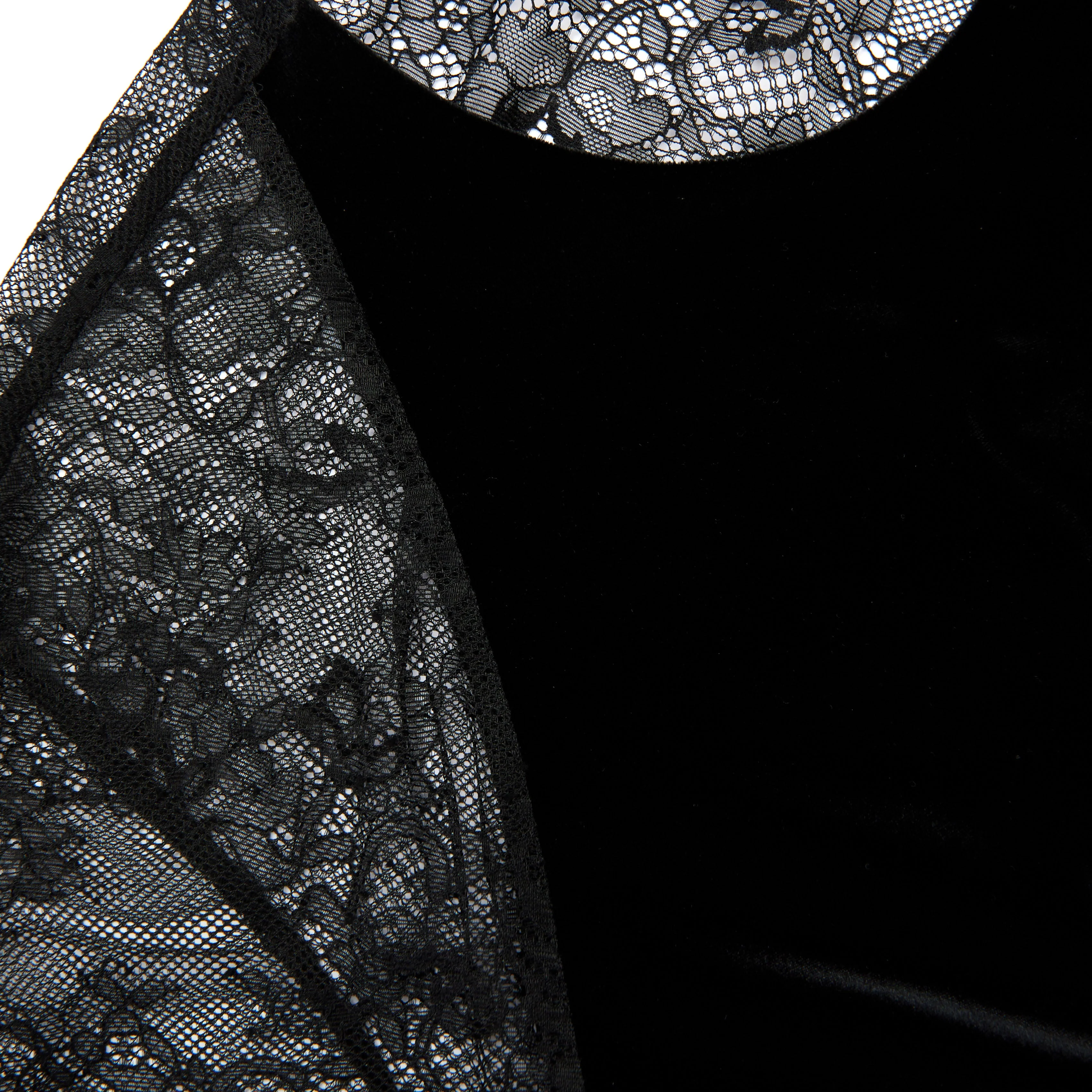 Black Velvet Lace Maxi Dress - Image 5