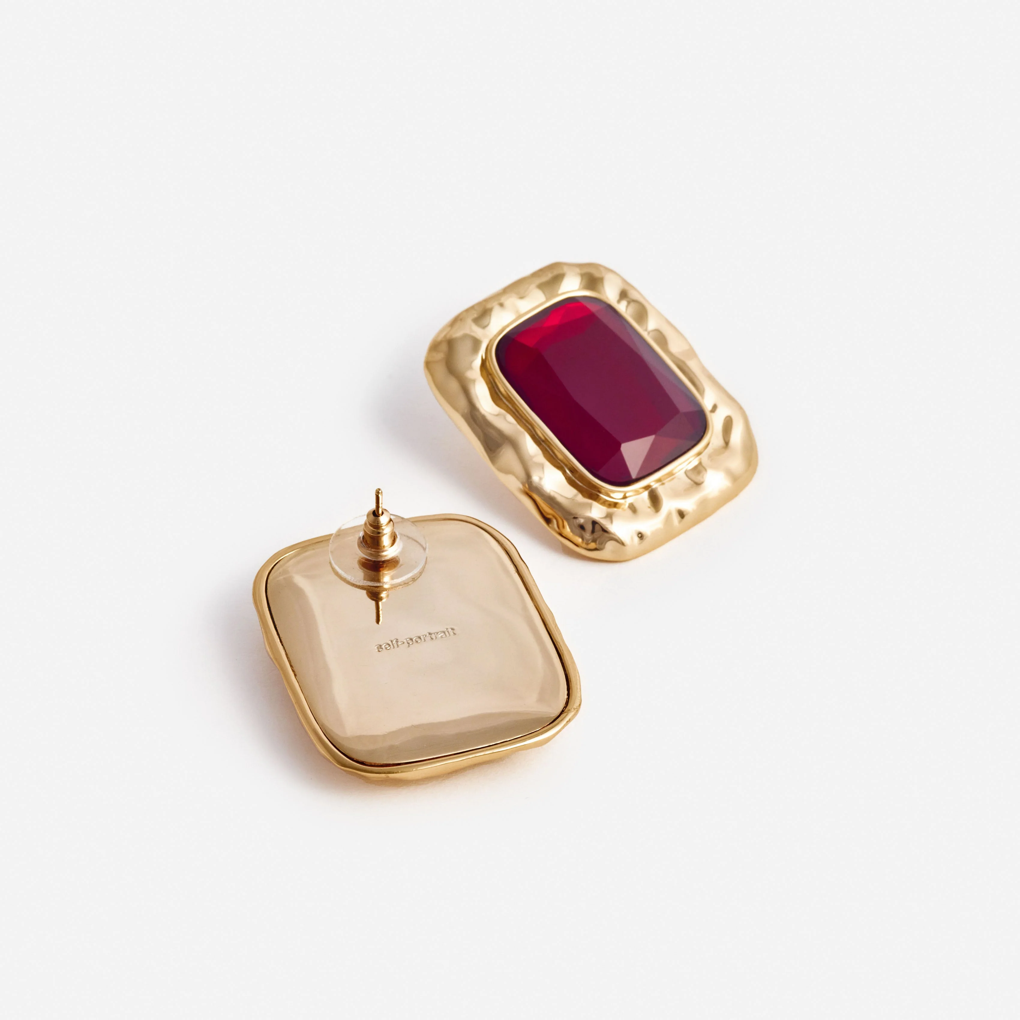 Mottled Gold Red Earrings - Image 3