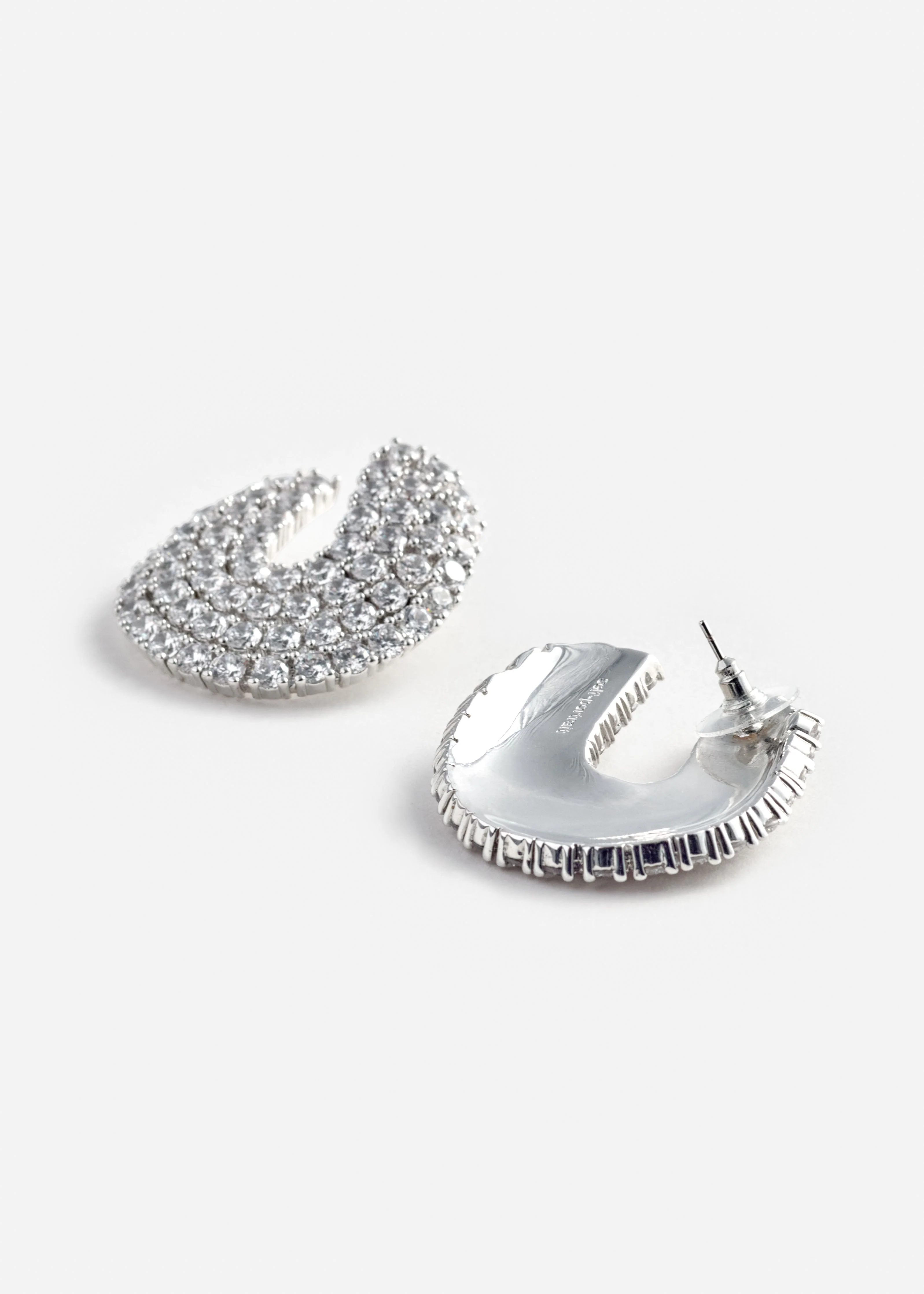 Crystal Curved Earrings - Image 3