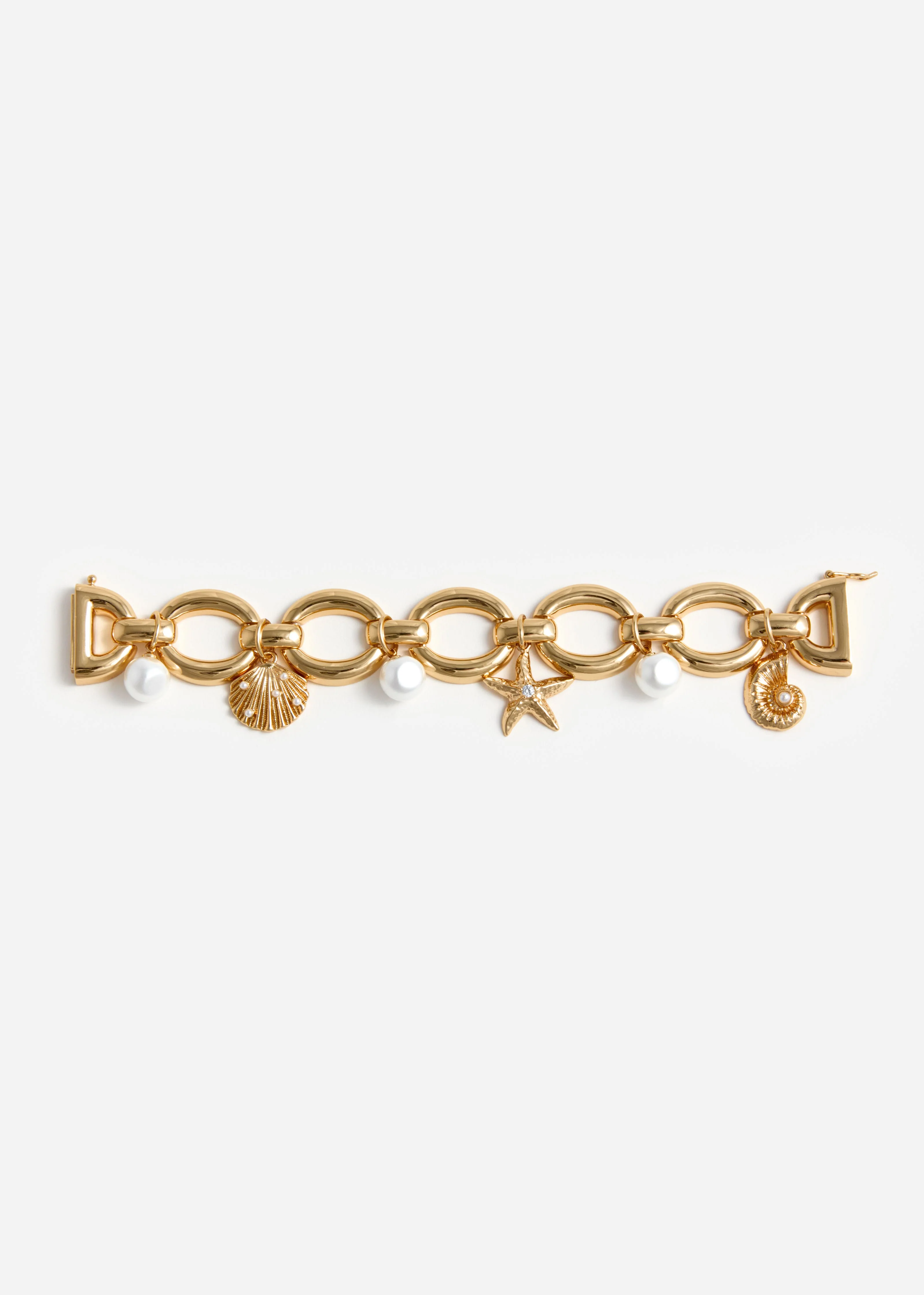 Gold Pearl Shell Charm Bracelet - Image 3