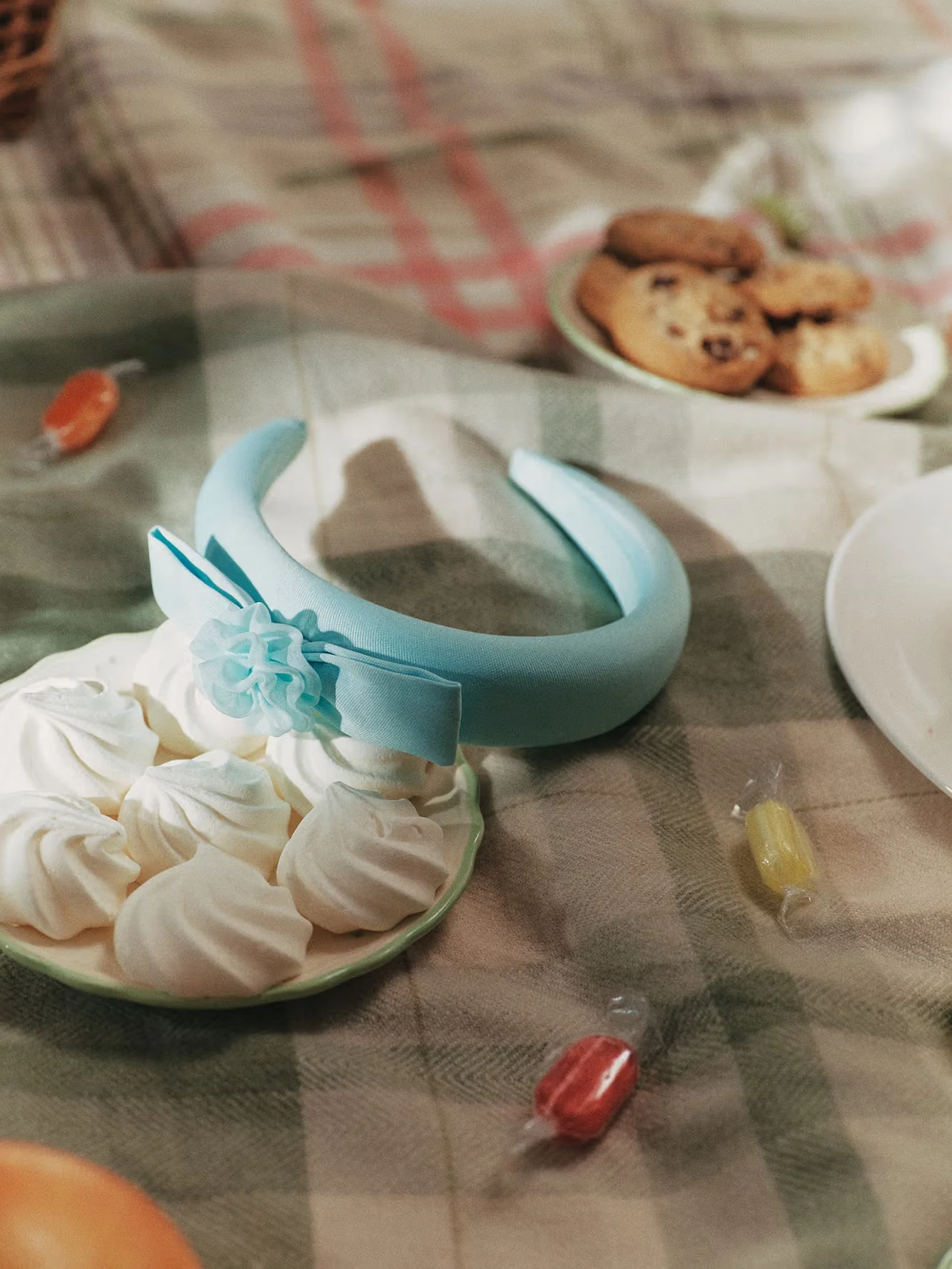 Aqua Flower Bow Headband - Image 3