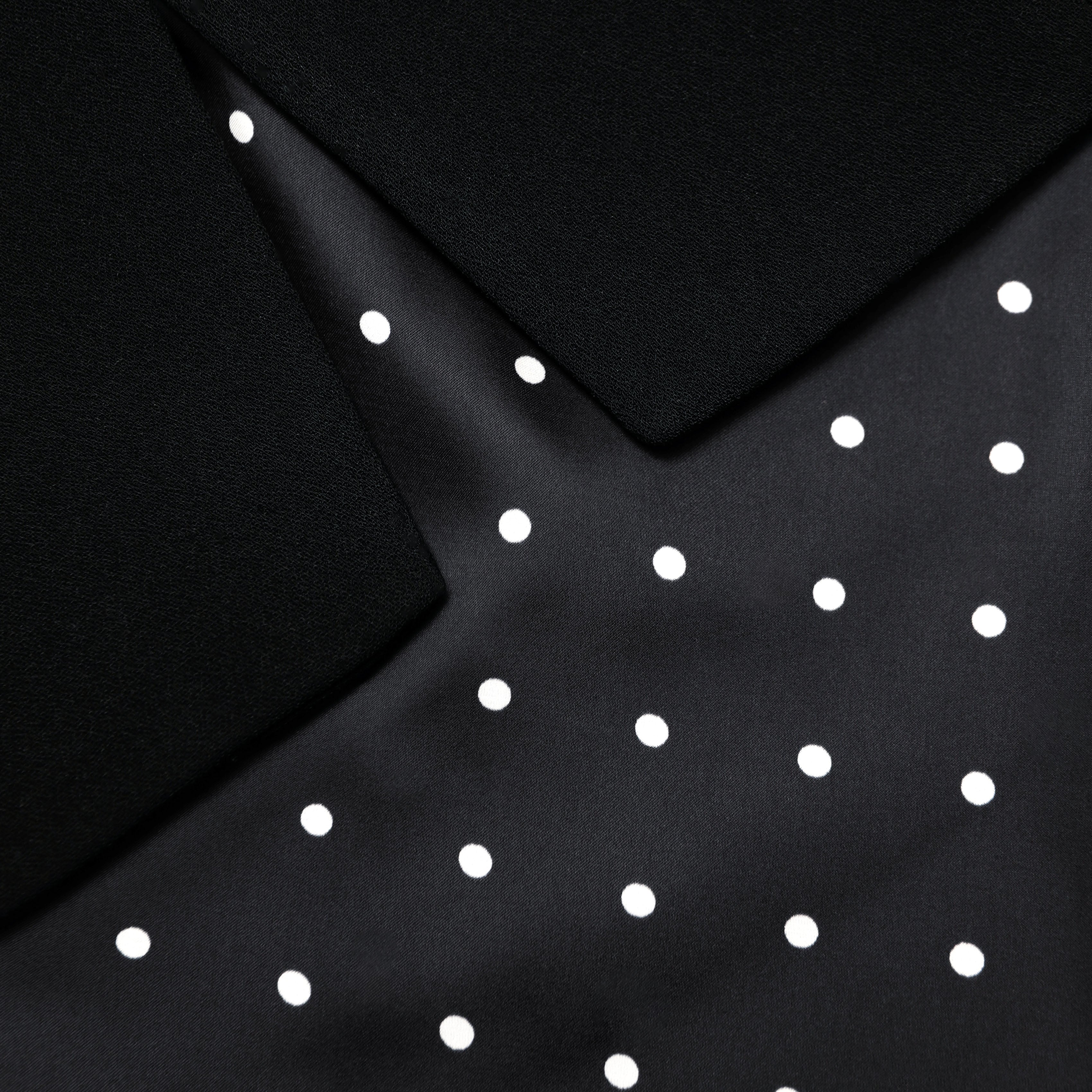 Black Crepe Polka Dot Maxi Dress - Image 5