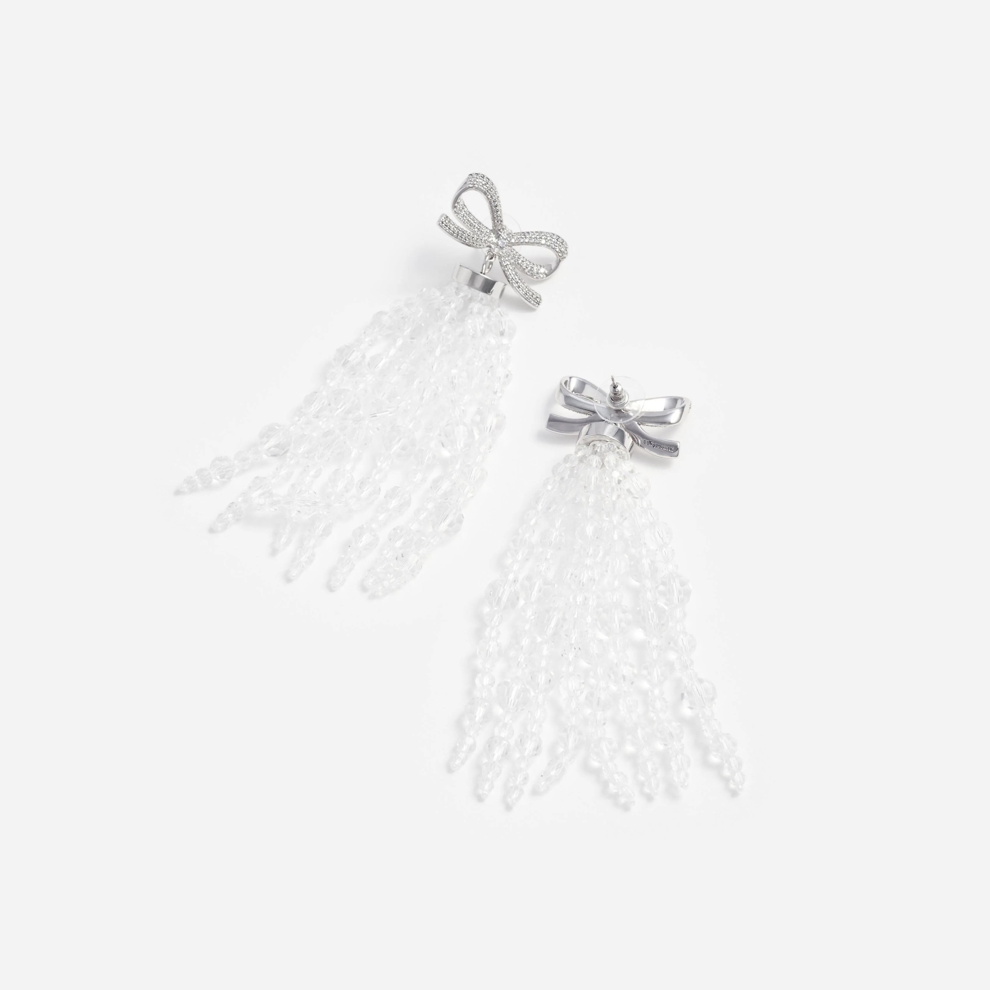 Bow Beaded Waterfall Earrings - Image 3
