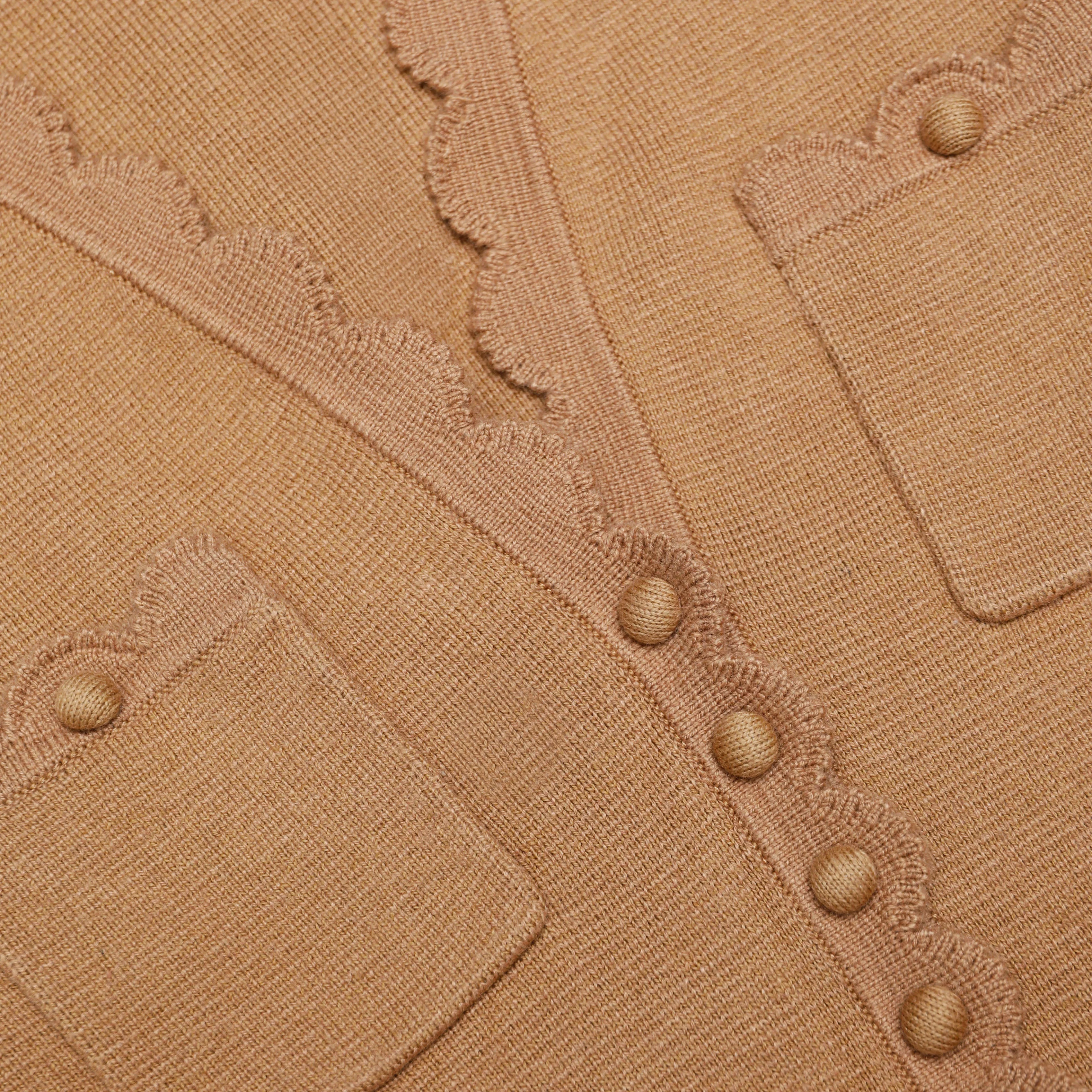 Camel Knit Peplum Midi Dress - Image 5
