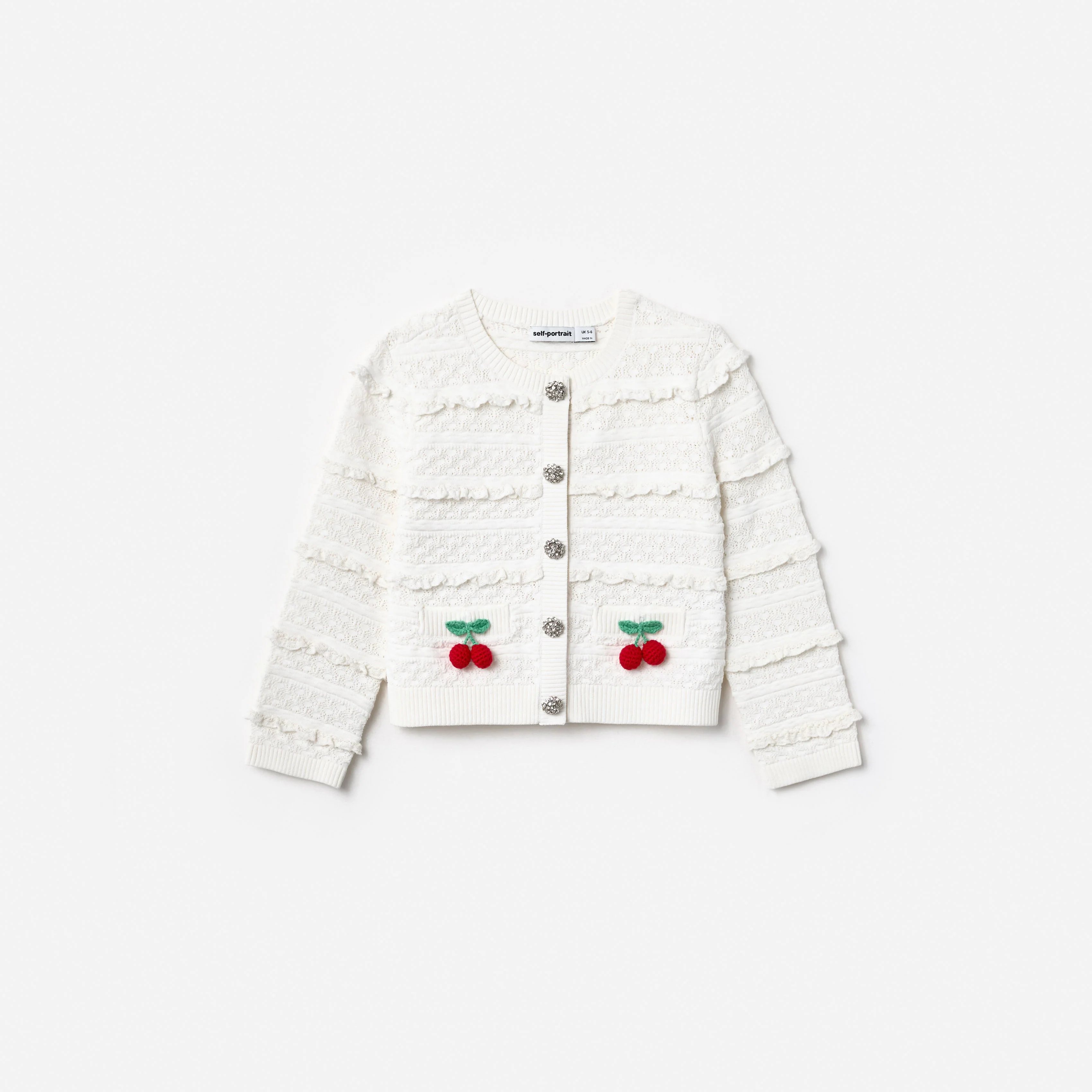 Cream Cherry Motif Cardigan