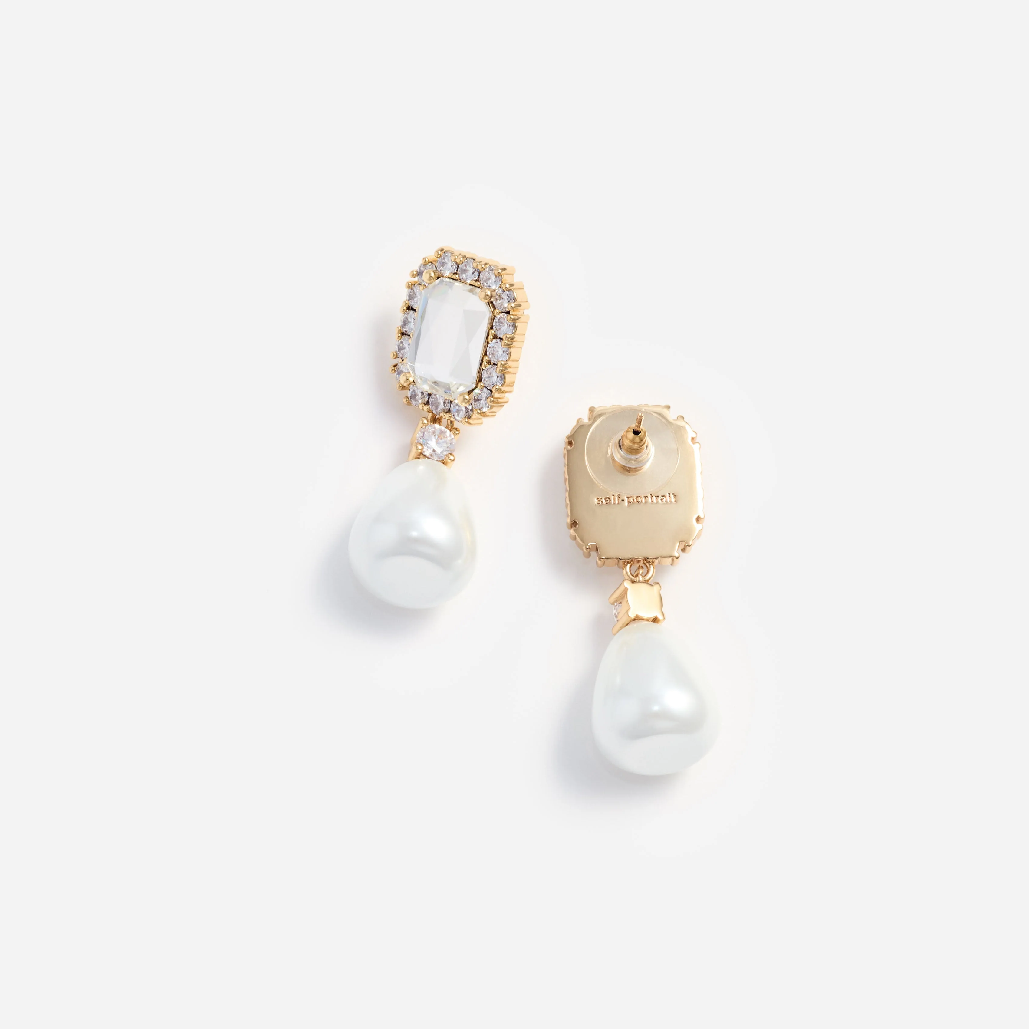 Crystal Embellished Pearl Drop Earrings - Image 3