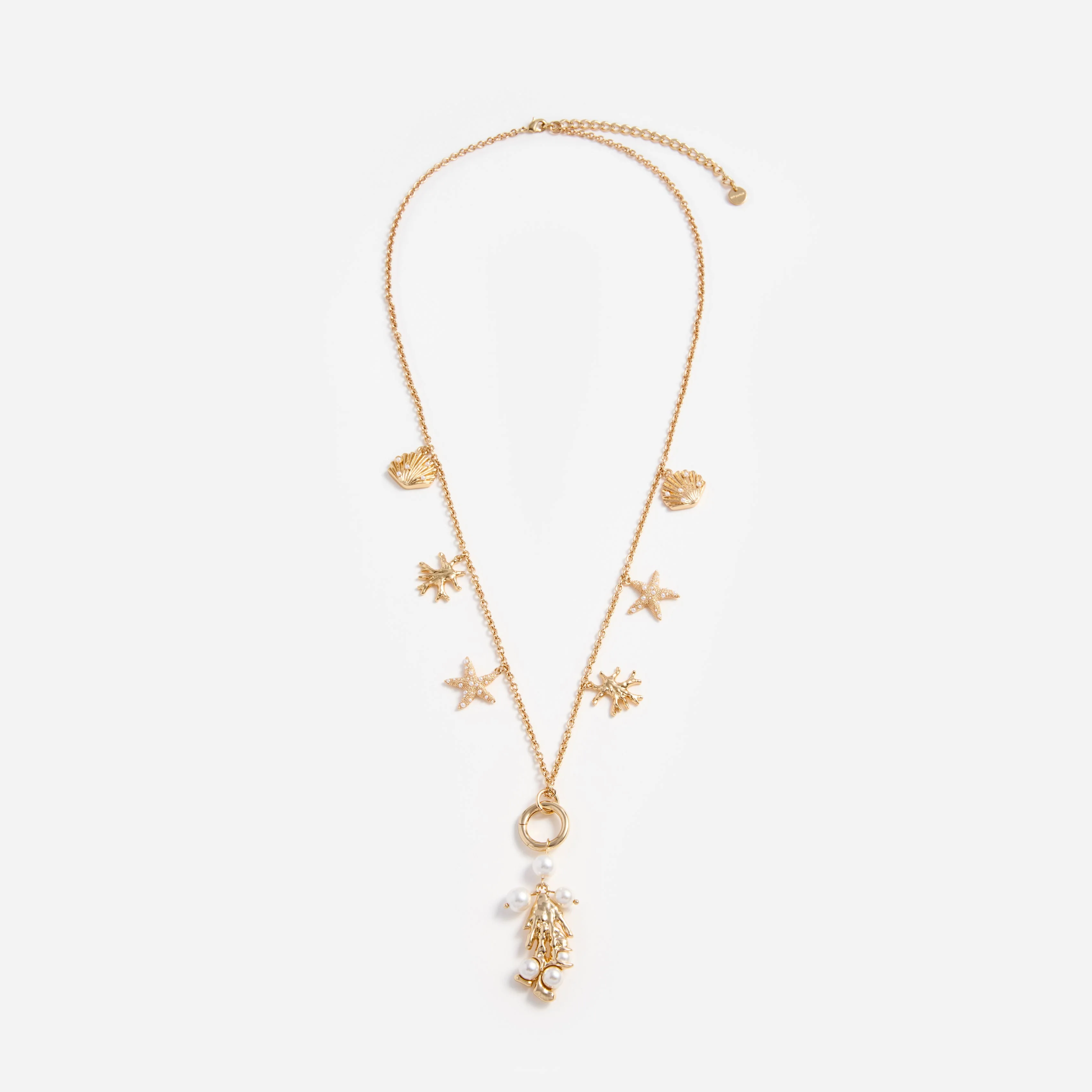 Gold Coral Charm Necklace
