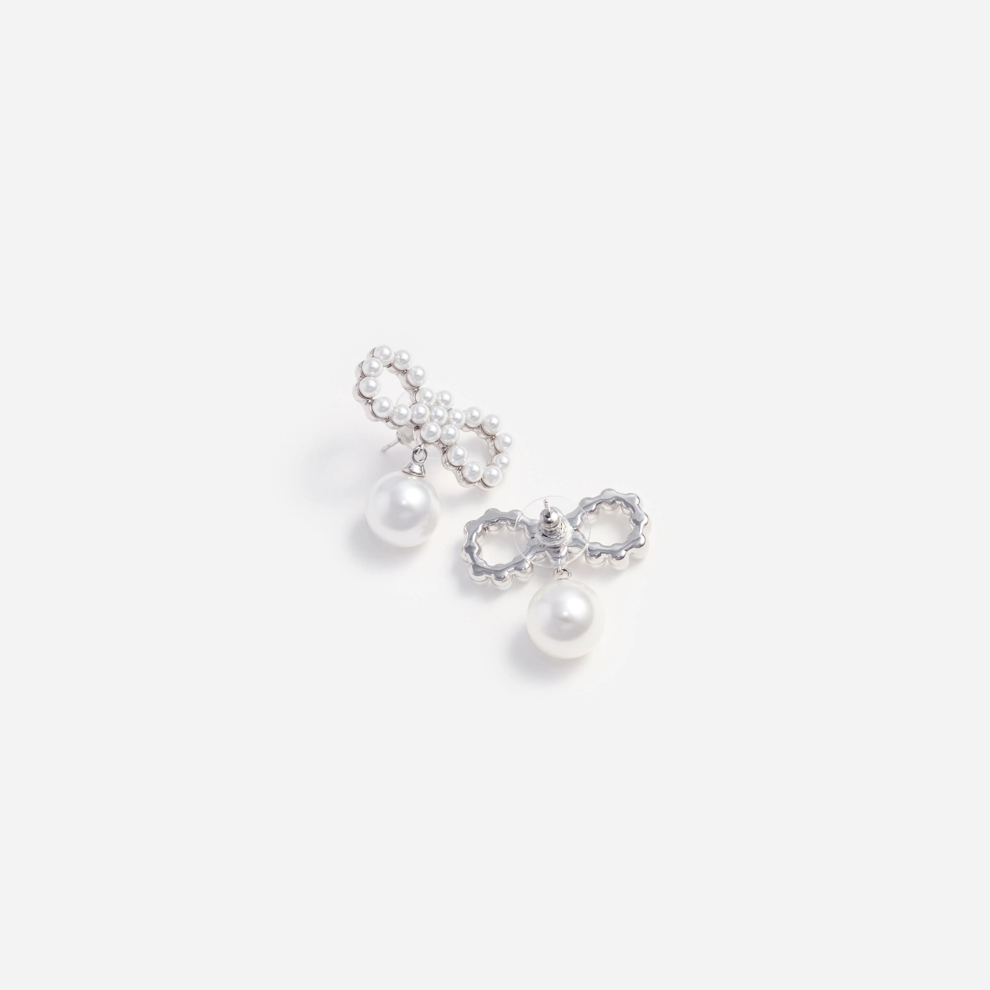 Pearl Bow Earrings - Image 3