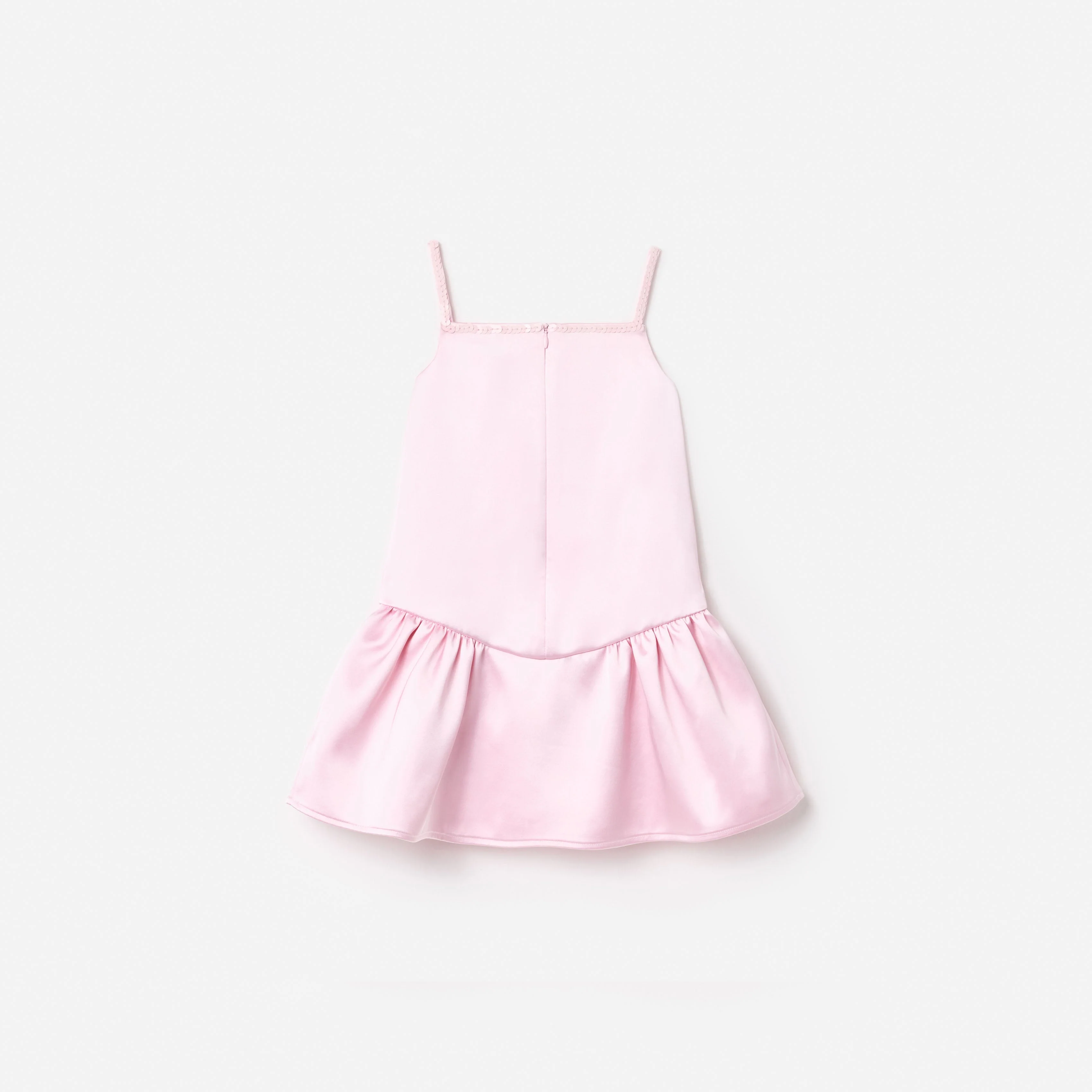 Pink Crepe Sequin Flower Dress - Image 2