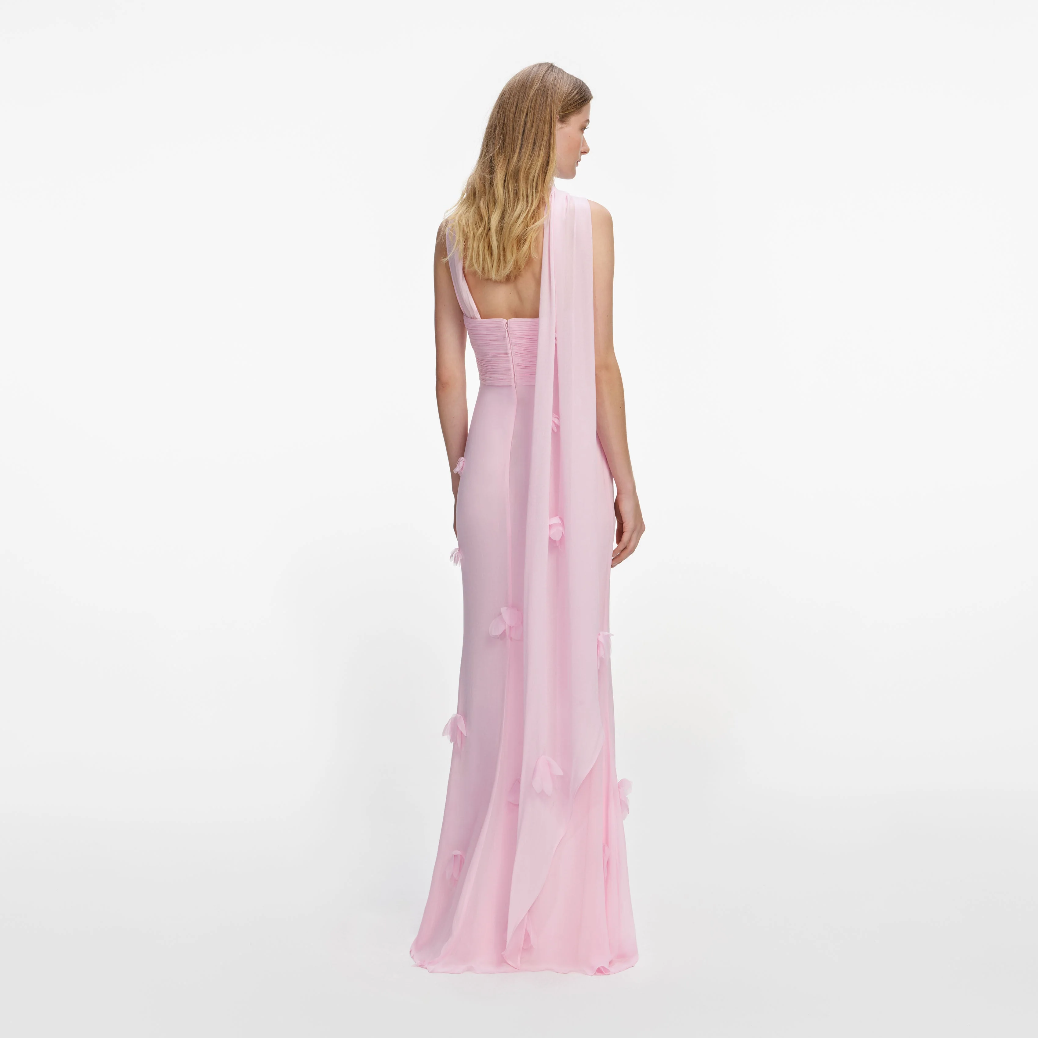 Pink Georgette Scarf Maxi Dress - Image 3