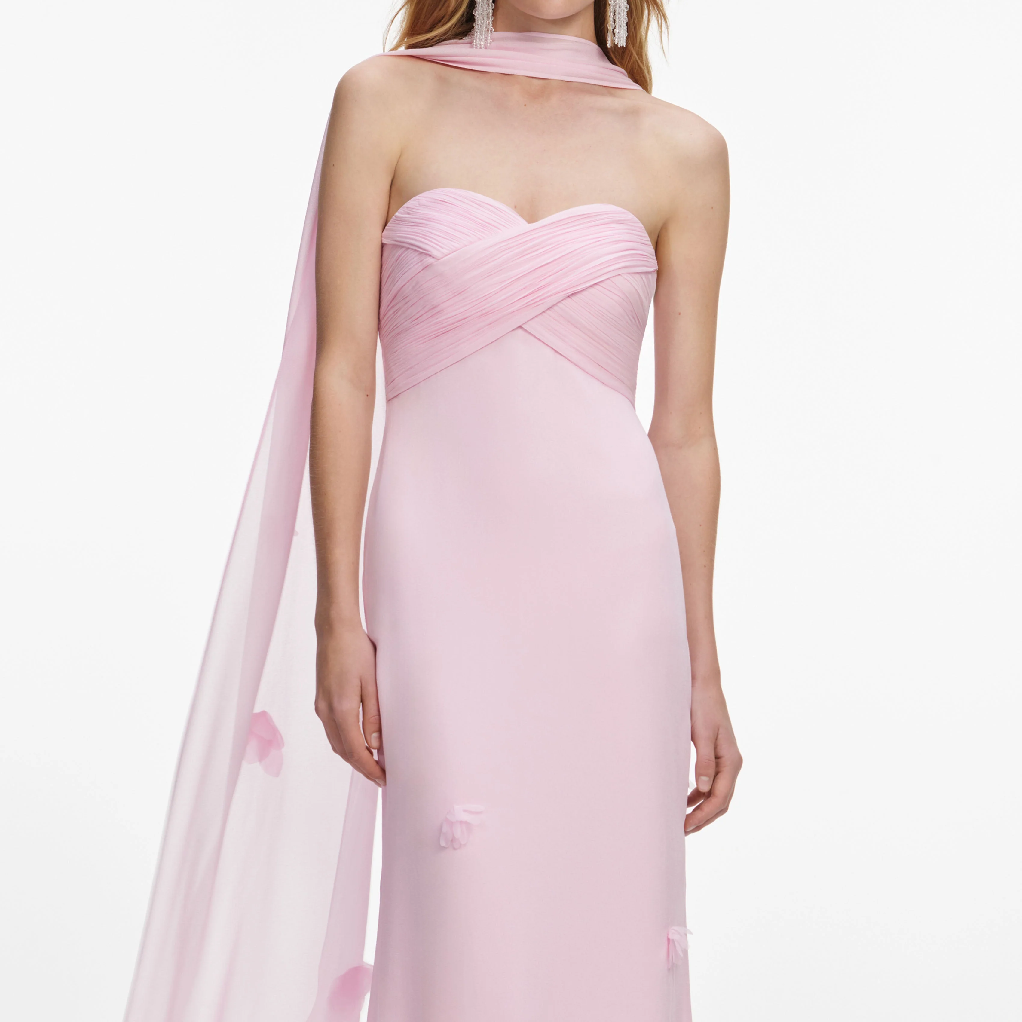 Pink Georgette Scarf Maxi Dress - Image 4