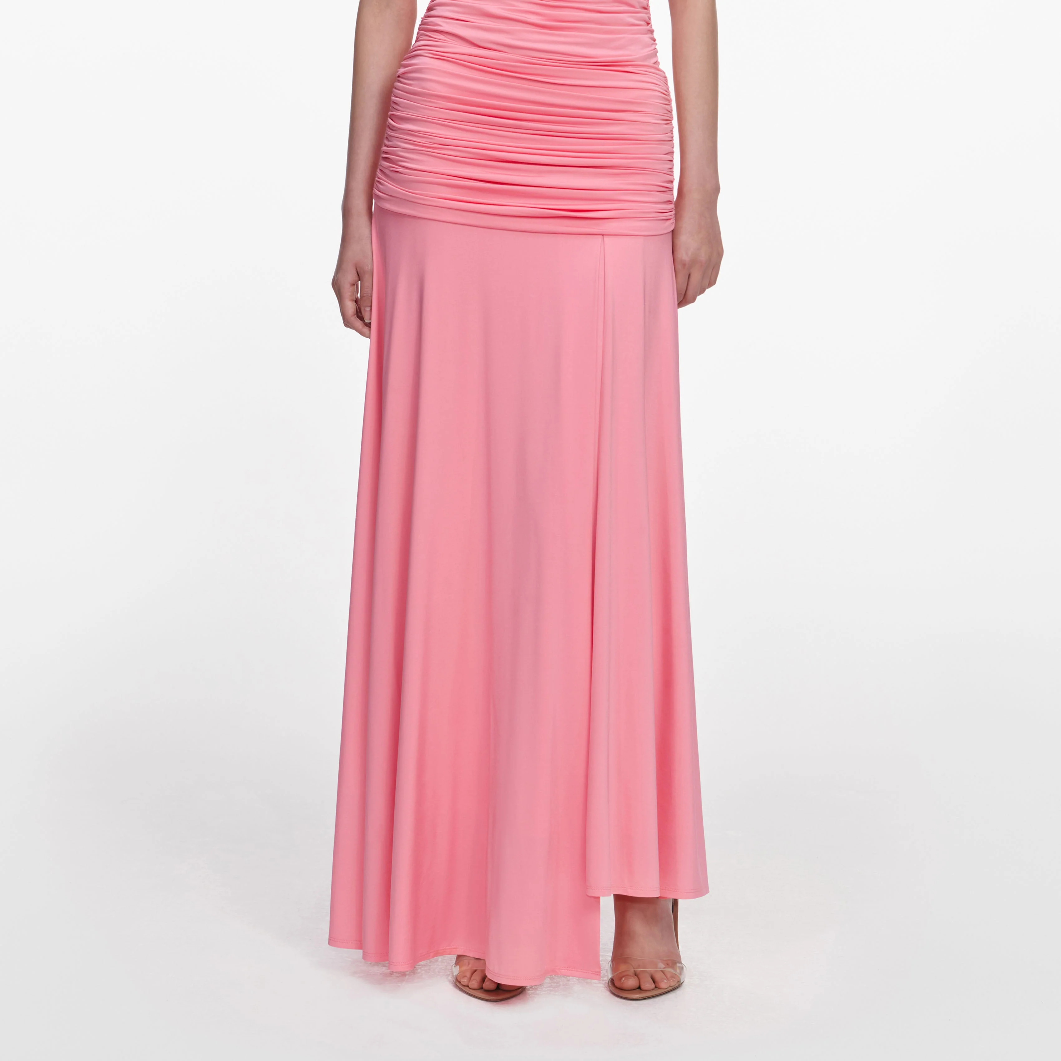 Pink Jersey Gathered Maxi Skirt - Image 4