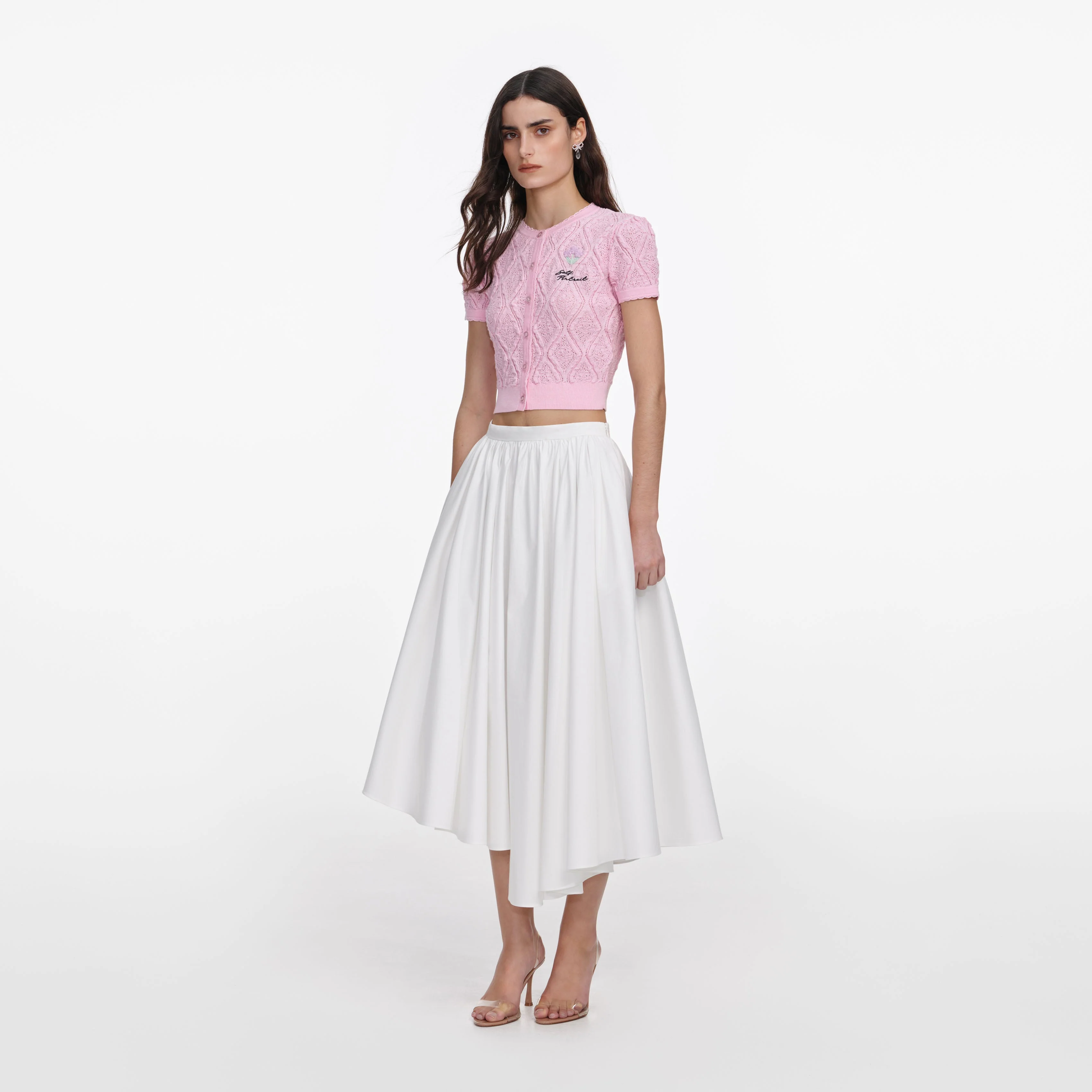 Pink Pointelle Knit Top - Image 2