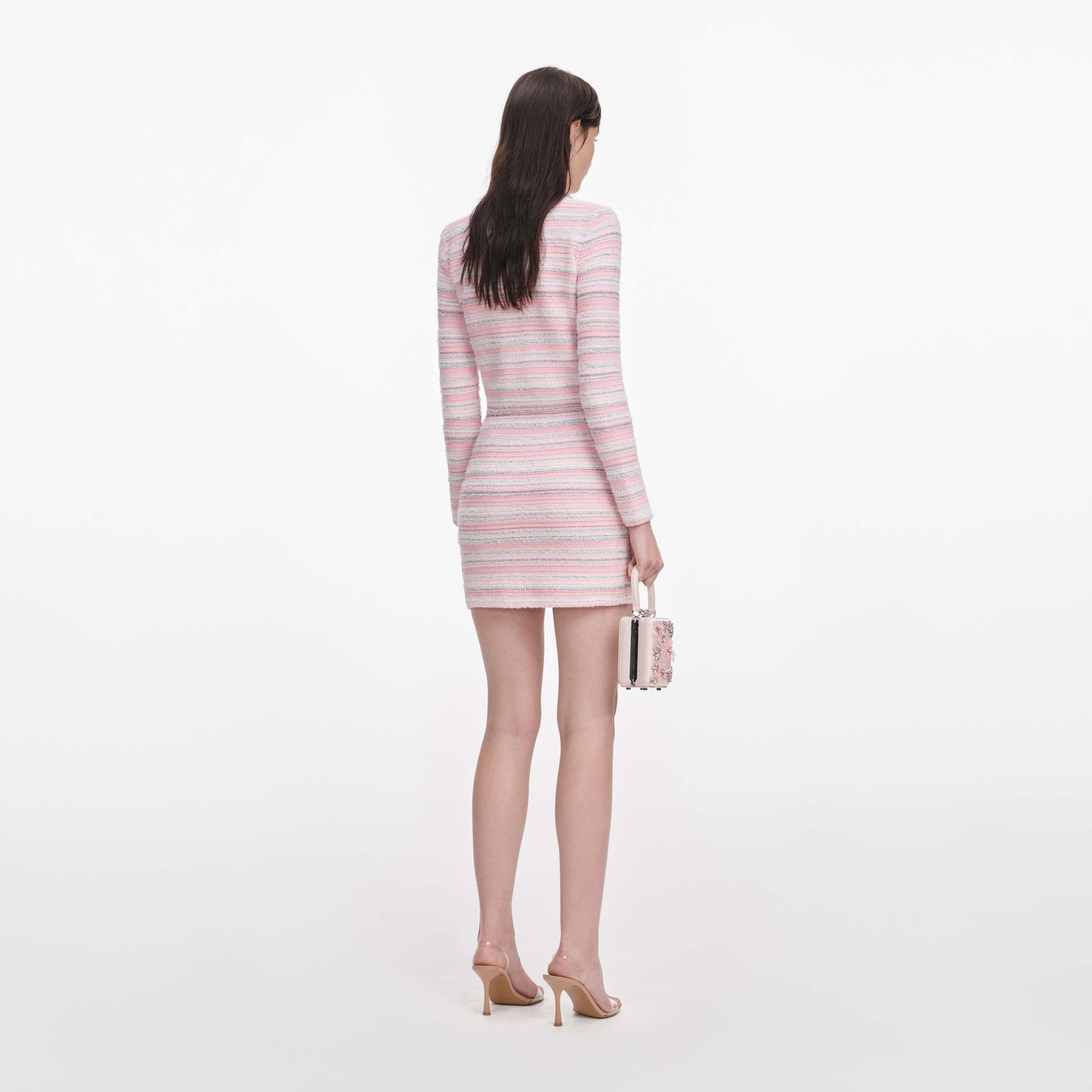 Pink Textured Knit Mini Skirt - Image 3