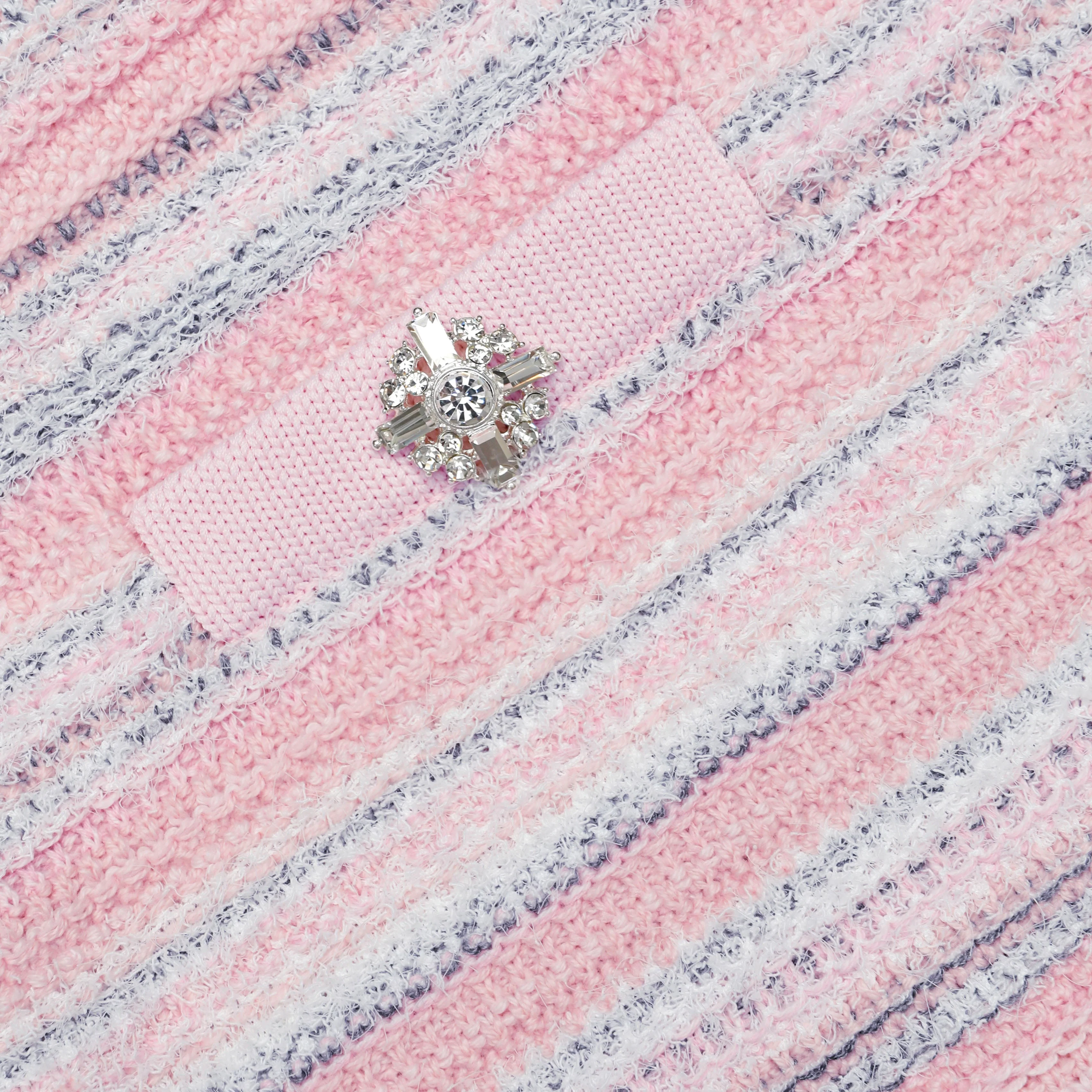 Pink Textured Knit Mini Skirt - Image 5