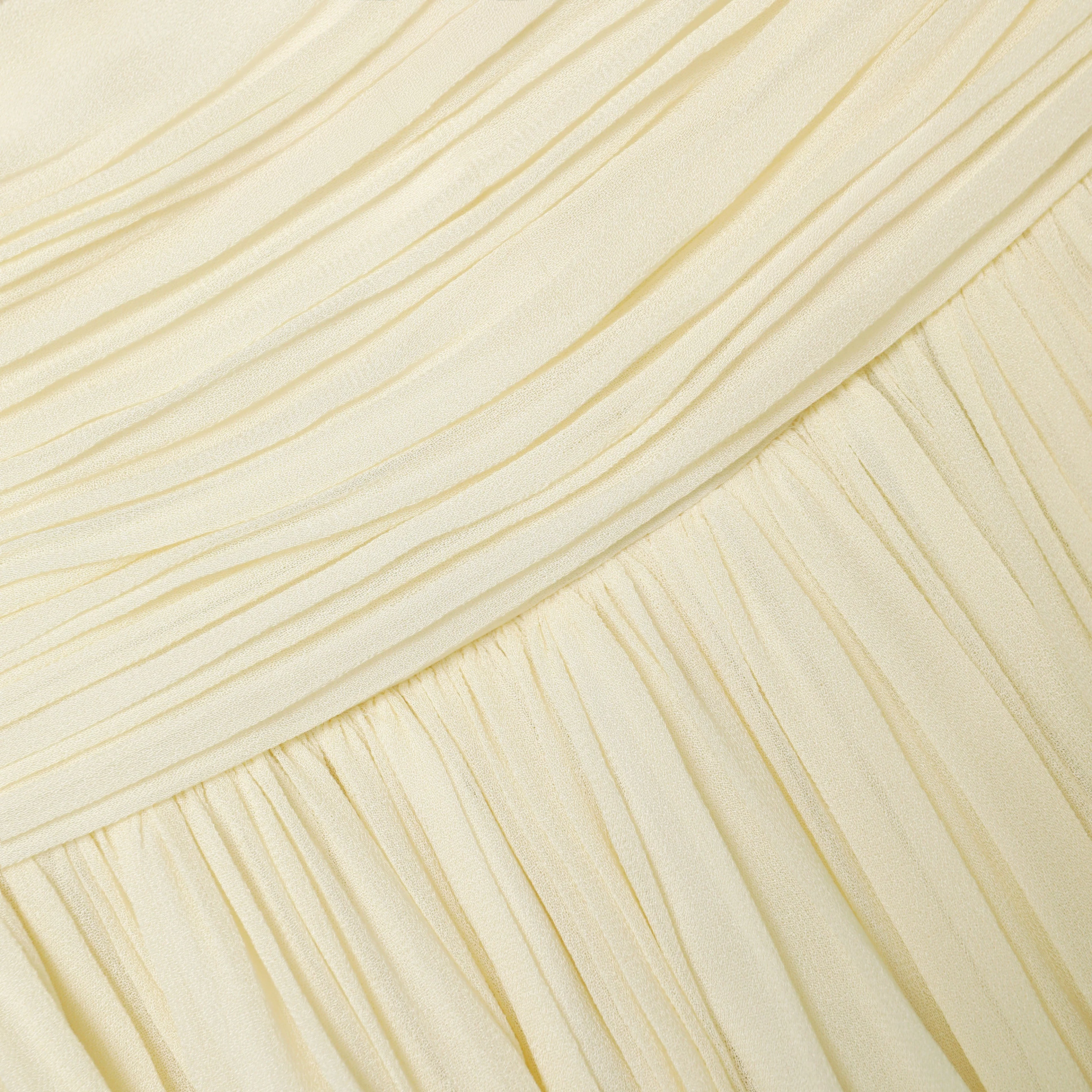 Yellow Georgette Scarf Midi Dress - Image 5
